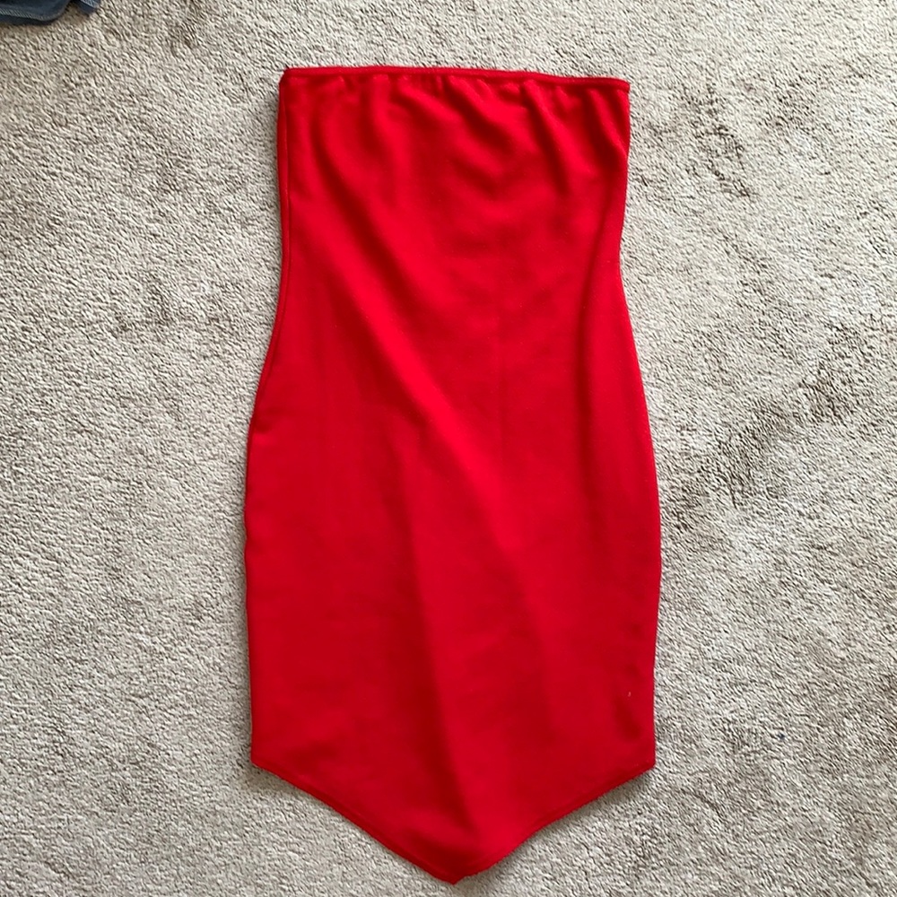 Red Strapless Dress